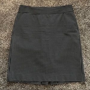 Banana Republic Black & White Graphic Print Cotton Blend Pencil Skirt